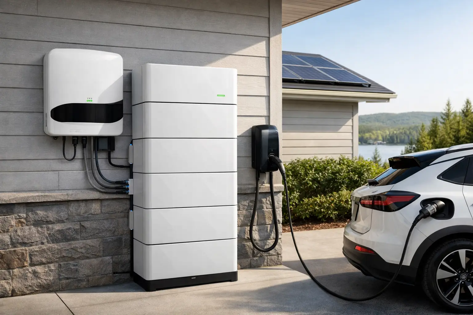Exemple d’installation de batterie maison au Québec (solaire, backup et V2X)